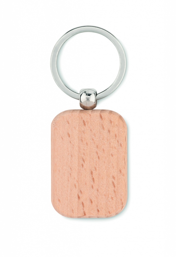 Logo trade promotional items picture of: Rectangular wooden key ring Bauska
